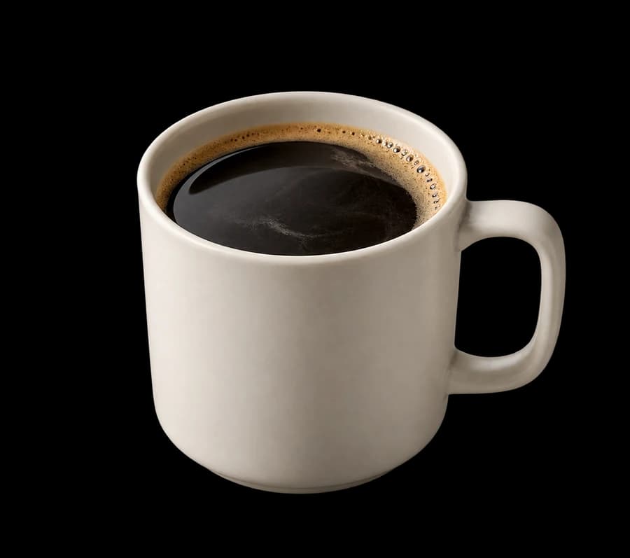 Dark Americano in a matte ivory ceramic cup